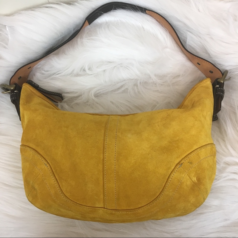 COPY - Coach Saffron Yellow Suede Hobo - 4286